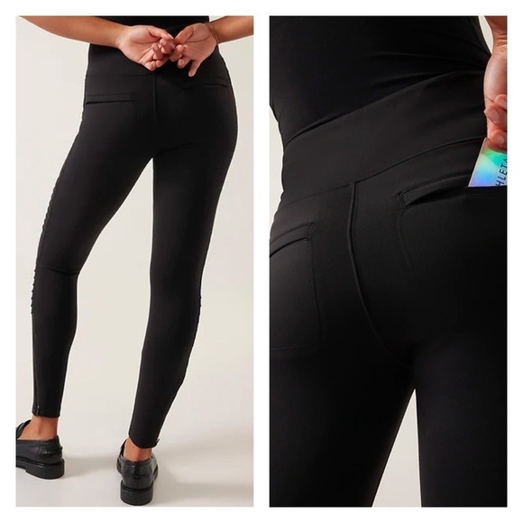 Athleta Delancey‎ Moto High Rise Tight in Black S - Picture 3 of 9